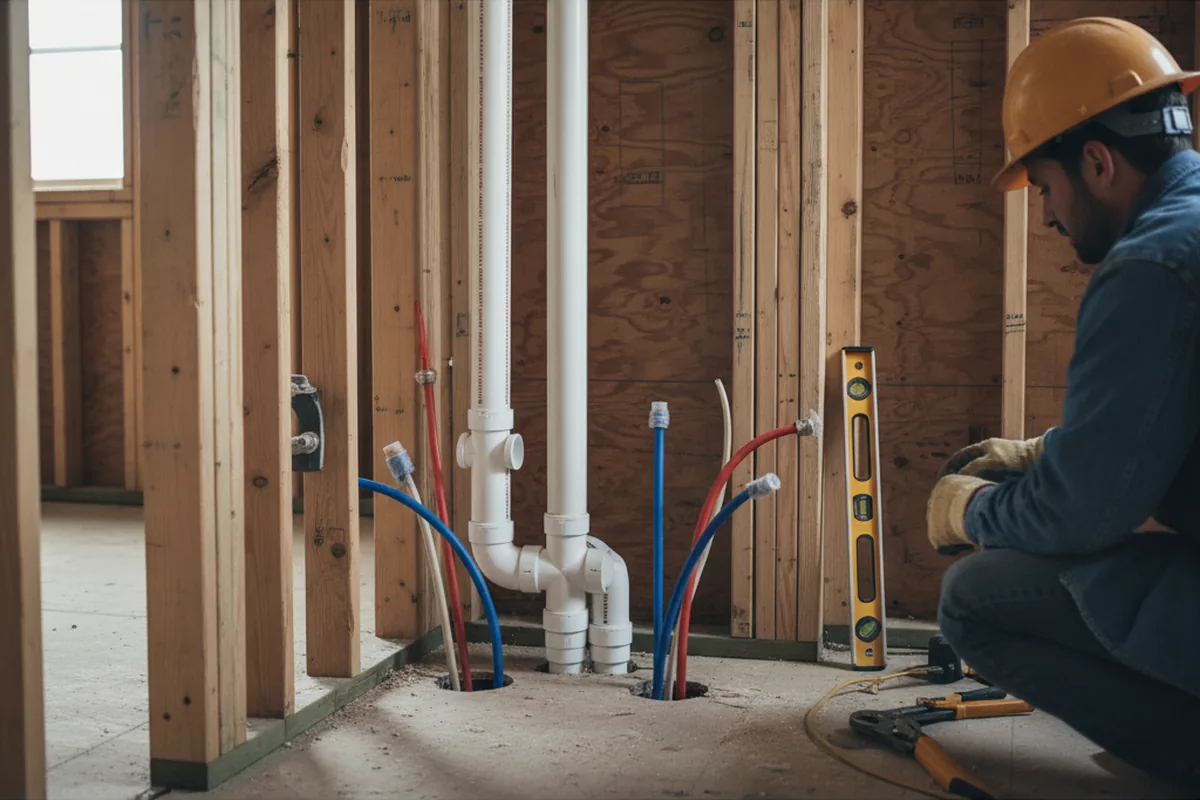 Drain and supply rough-in during Garbage Disposal Repair in Brook Park